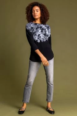 Roman Black Floral Butterfly Embellished Top 9 Roman Black Floral Butterfly Embellished Top -Roman Sales Shop unnamed file 7545