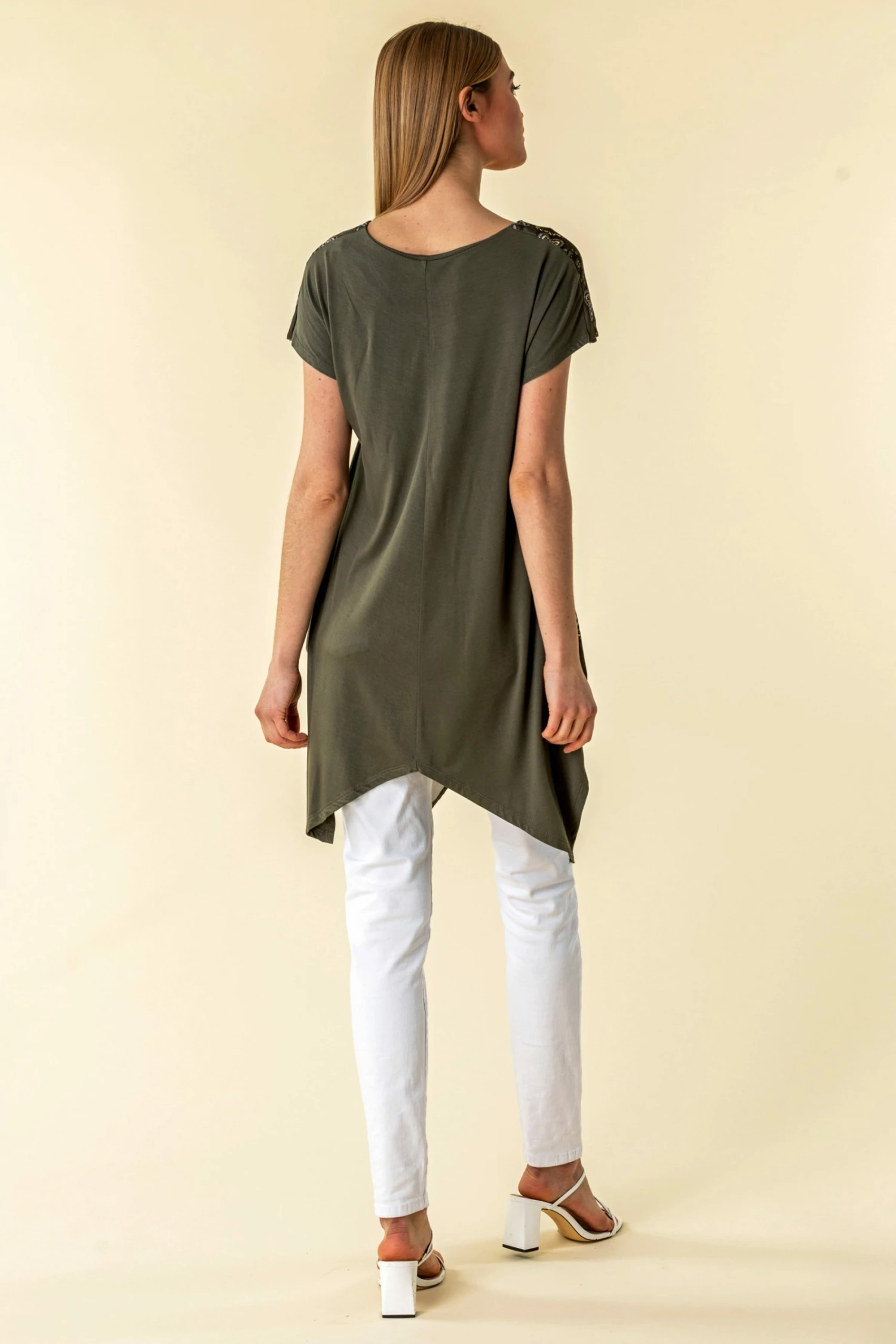 Roman Khaki Paisley Print Hanky Hem Top 5 Roman Khaki Paisley Print Hanky Hem Top - Image 3