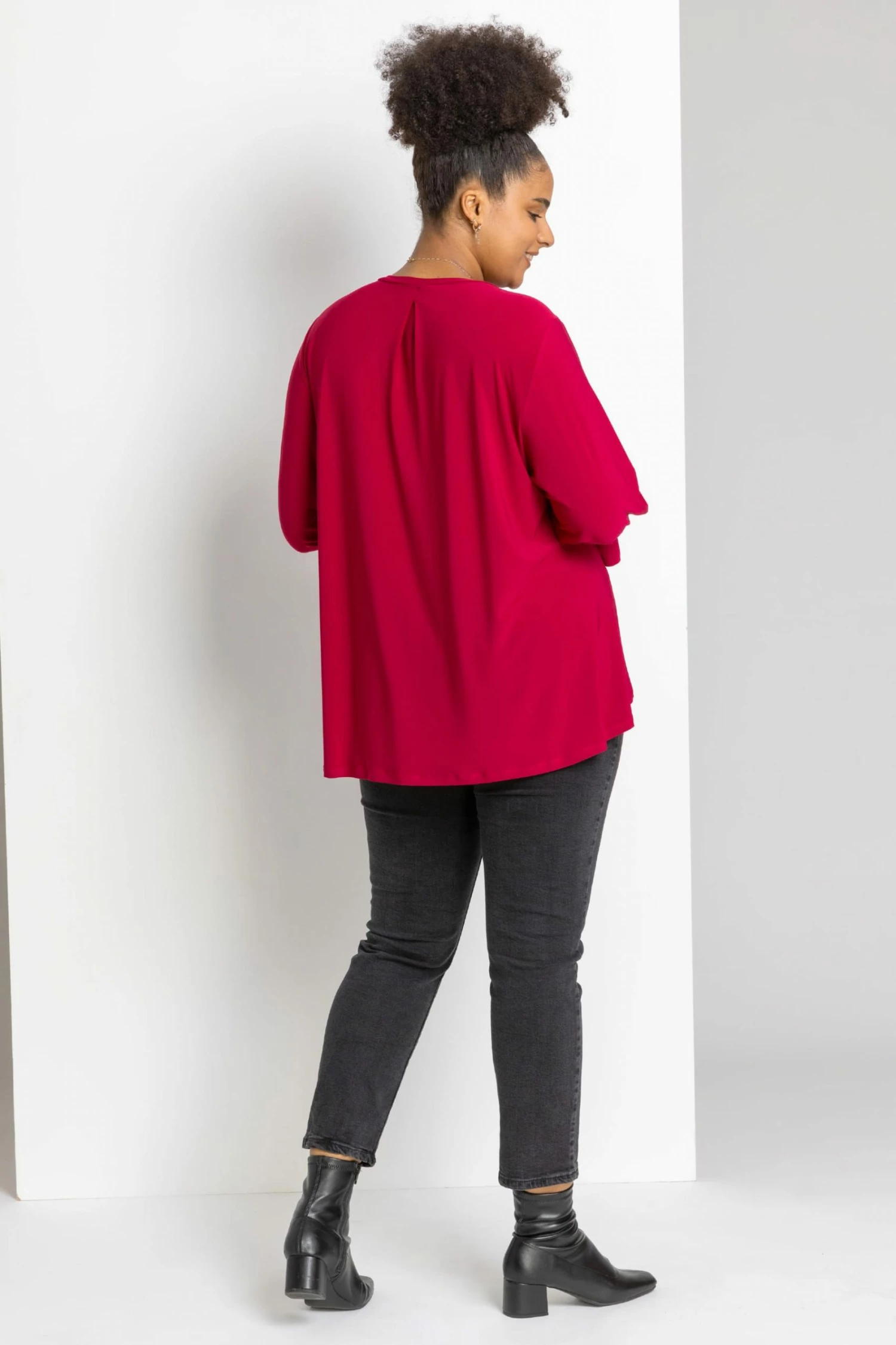 Roman Red Curve Cuff Detail Oversized Top 6 Roman Red Curve Cuff Detail Oversized Top - Image 4