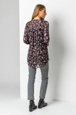 Roman Purple Shimmer Stripe Floral Print Blouse 9 Roman Purple Shimmer Stripe Floral Print Blouse -Roman Sales Shop unnamed file 7577