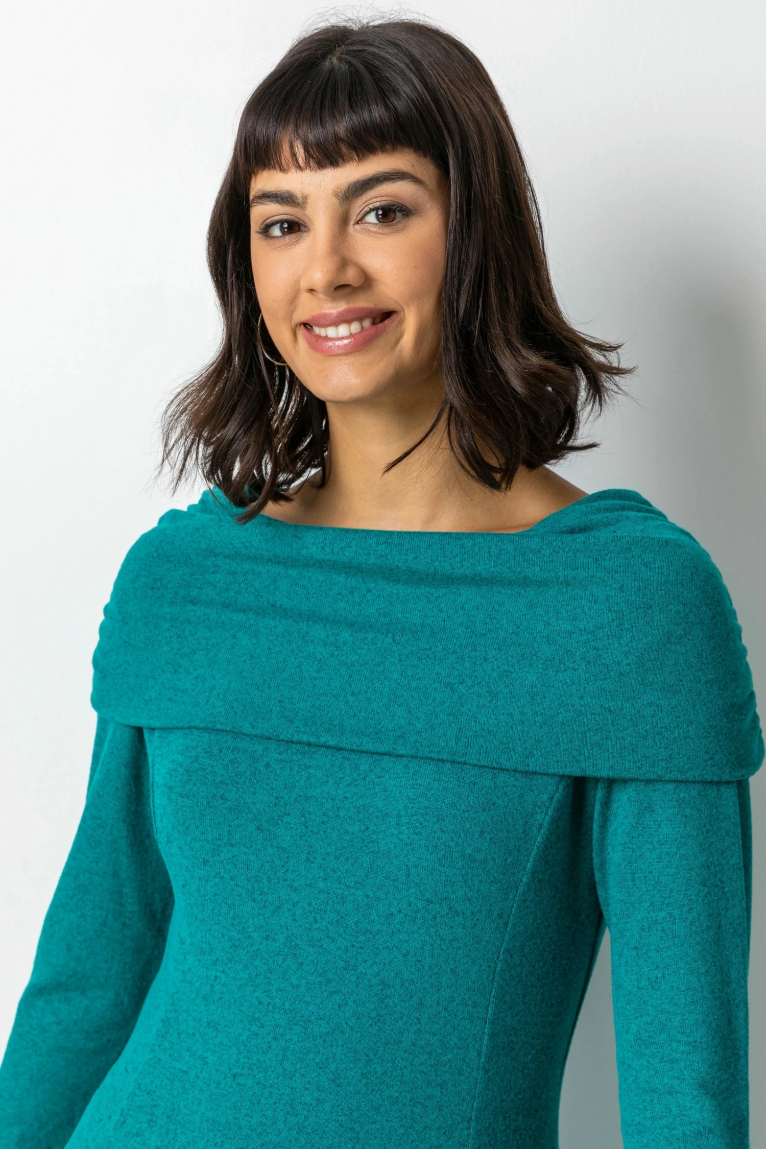 Roman Green Longline Bardot Hanky Hem Top 6 Roman Green Longline Bardot Hanky Hem Top - Image 4