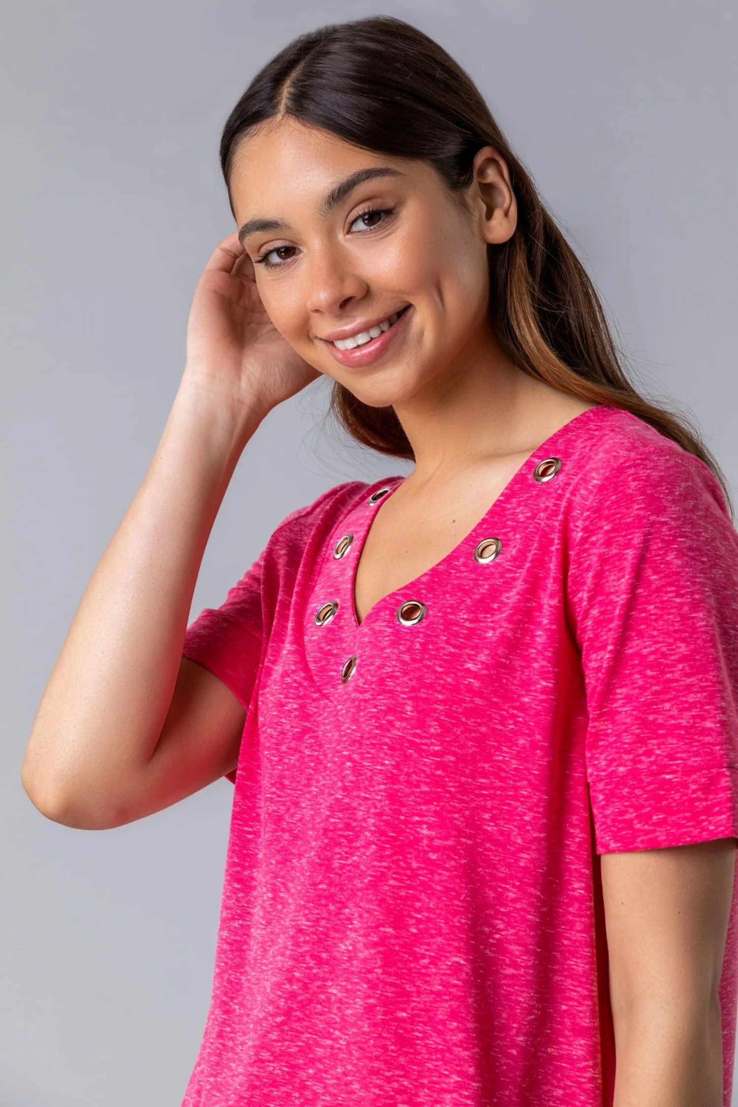 Roman Pink Eyelet Detail Lounge Top 6 Roman Pink Eyelet Detail Lounge Top - Image 4