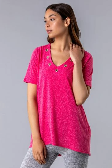Roman Pink Eyelet Detail Lounge Top 7 Roman Pink Eyelet Detail Lounge Top - Image 5