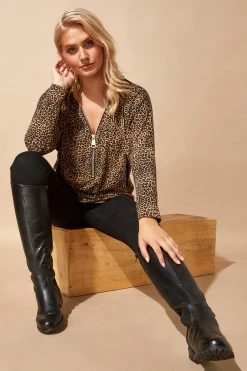 Roman Cream Animal Print Zip Front Top 8 Roman Cream Animal Print Zip Front Top -Roman Sales Shop unnamed file 7596