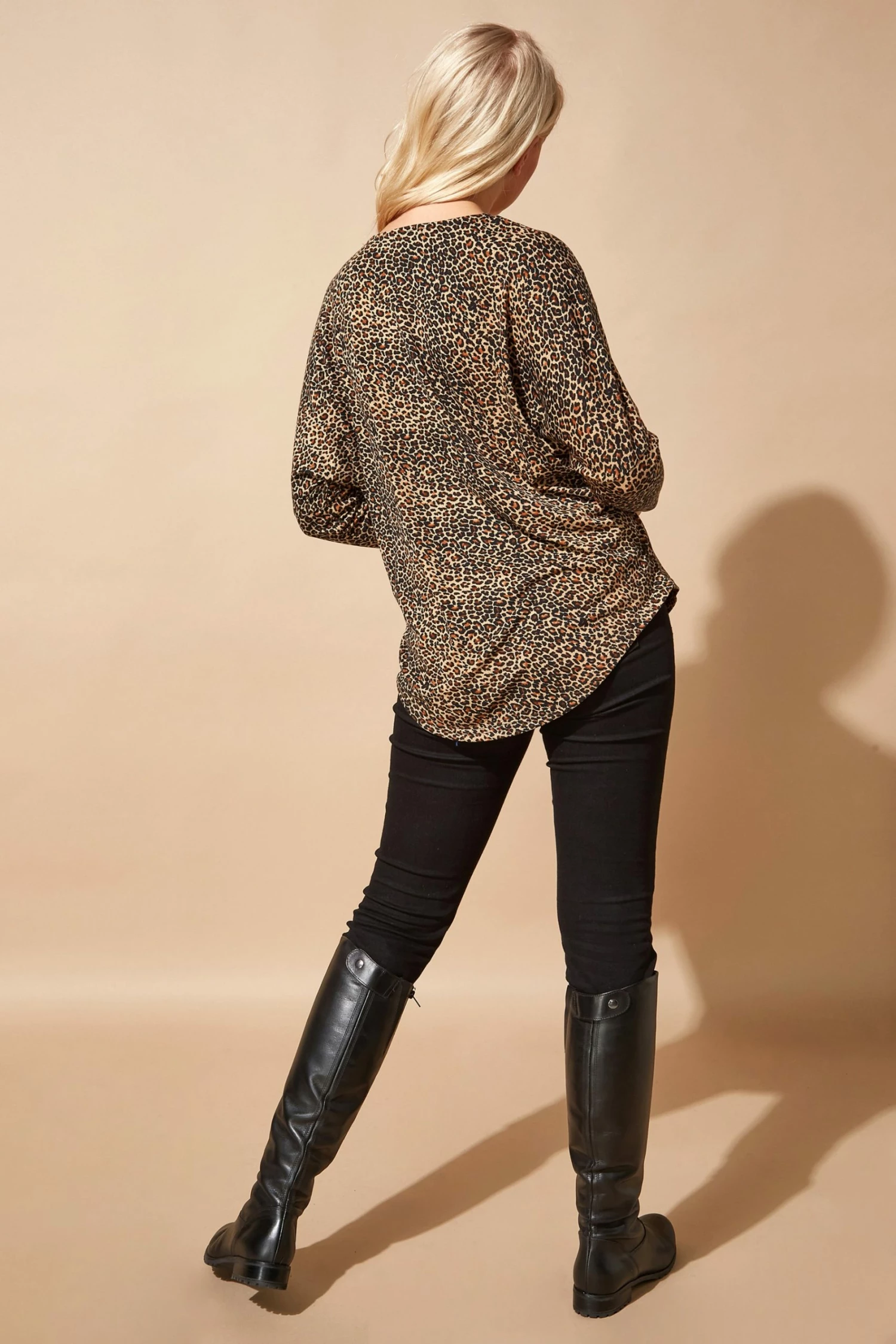 Roman Cream Animal Print Zip Front Top 5 Roman Cream Animal Print Zip Front Top - Image 3