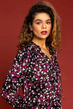 Roman Purple Ditsy Floral Tie Neck Blouse 10 Roman Purple Ditsy Floral Tie Neck Blouse -Roman Sales Shop unnamed file 7608