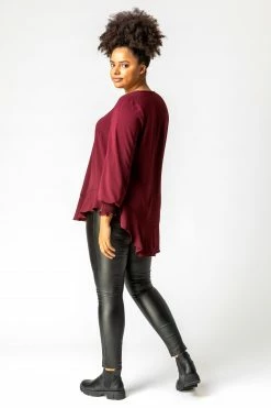 Roman Red Curve Frill Hem Shirred Top 8 Roman Red Curve Frill Hem Shirred Top -Roman Sales Shop unnamed file 7611