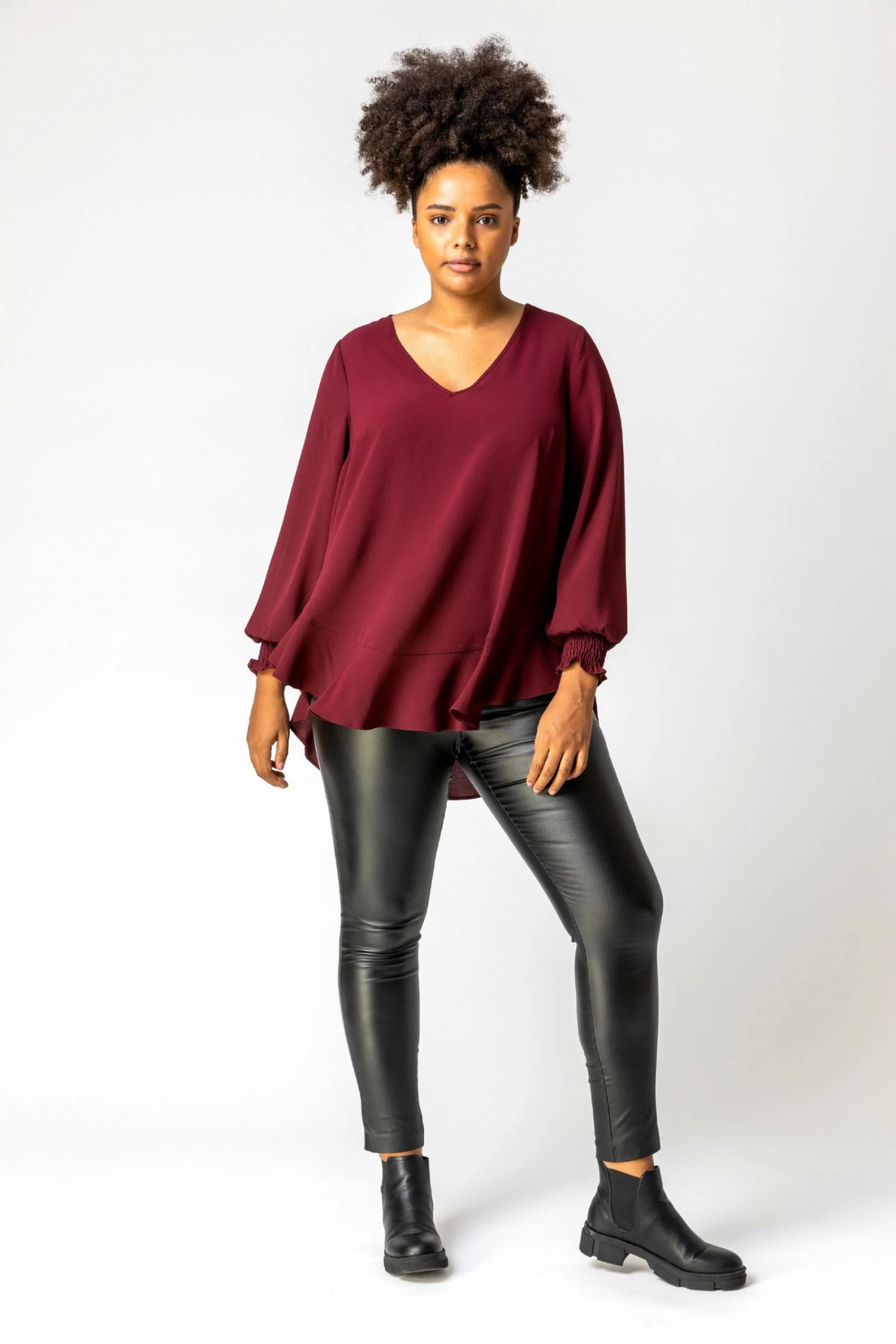 Roman Red Curve Frill Hem Shirred Top 5 Roman Red Curve Frill Hem Shirred Top - Image 3