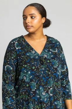 Roman Blue Curve Floral Button Detail Top 11 Roman Blue Curve Floral Button Detail Top -Roman Sales Shop unnamed file 7618