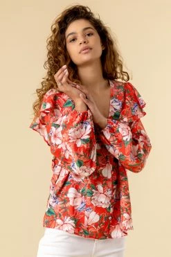 Roman Multi Floral Paisley Print Frill Sleeve Top 10 Roman Multi Floral Paisley Print Frill Sleeve Top -Roman Sales Shop unnamed file 7631