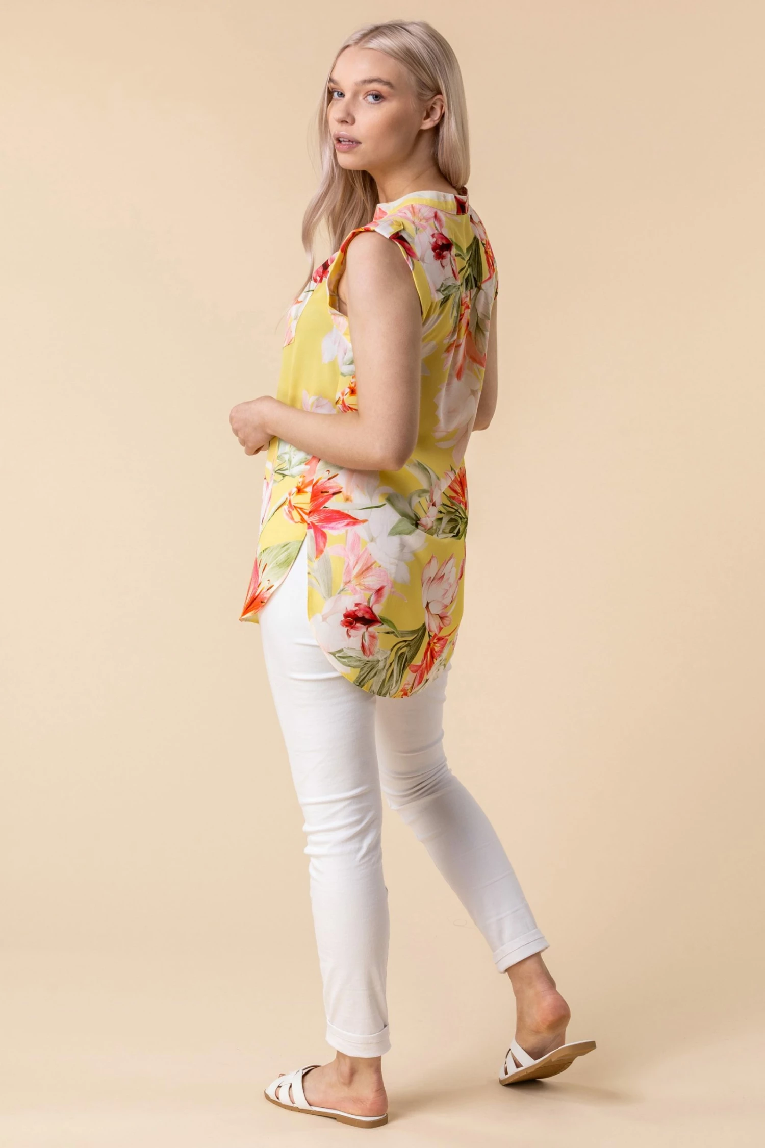 Roman Yellow Floral Print Button Though Blouse 4 Roman Yellow Floral Print Button Though Blouse - Image 2
