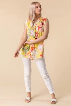 Roman Yellow Floral Print Button Though Blouse 9 Roman Yellow Floral Print Button Though Blouse -Roman Sales Shop unnamed file 7635