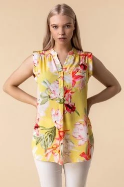 Roman Yellow Floral Print Button Though Blouse 11 Roman Yellow Floral Print Button Though Blouse -Roman Sales Shop unnamed file 7637