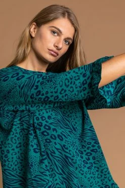 Roman Blue Animal Print Frill Hem Top 9 Roman Blue Animal Print Frill Hem Top -Roman Sales Shop unnamed file 7645