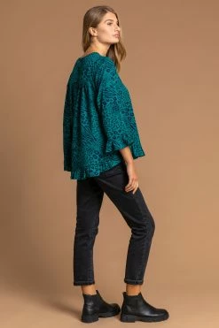 Roman Blue Animal Print Frill Hem Top 10 Roman Blue Animal Print Frill Hem Top -Roman Sales Shop unnamed file 7646