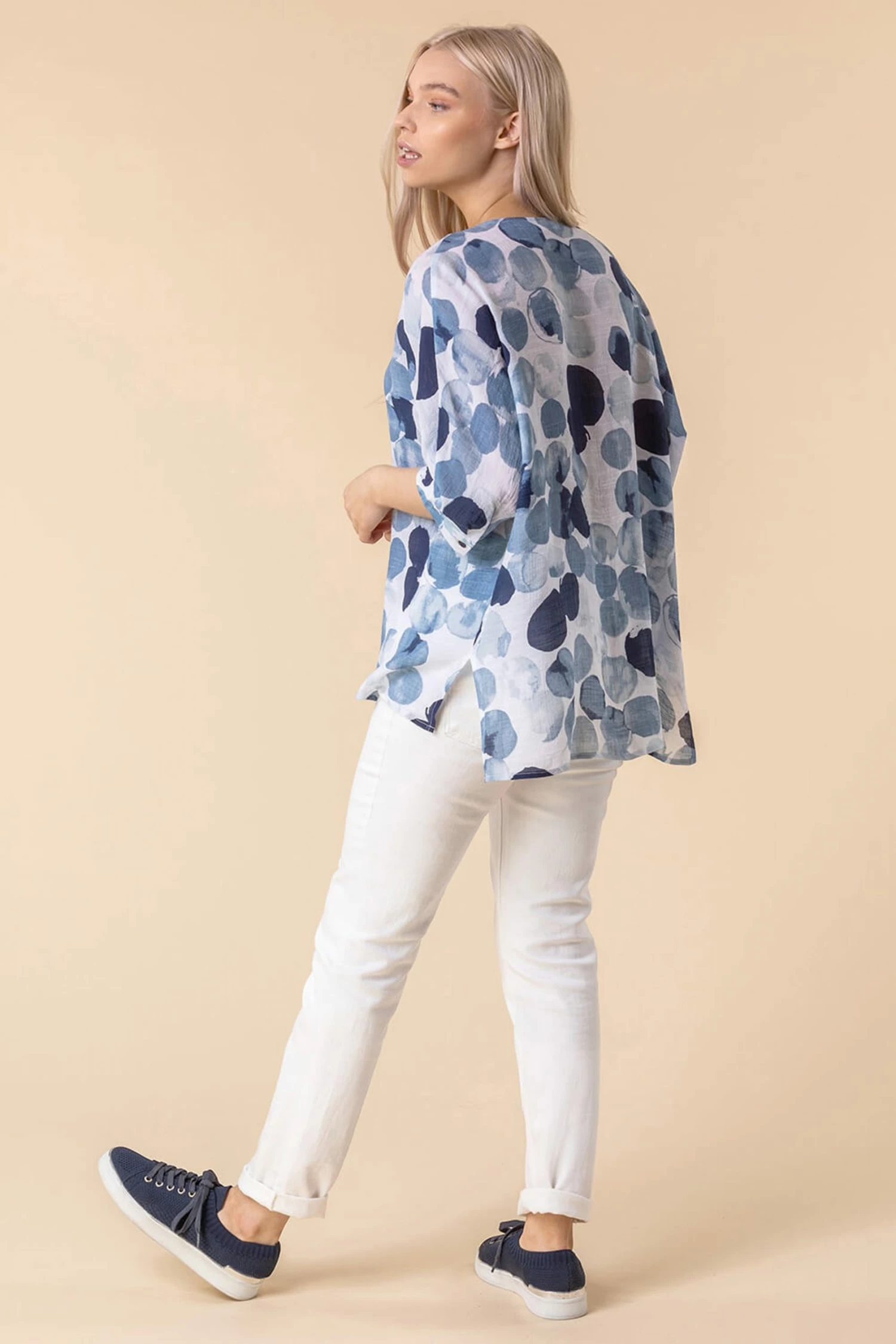 Roman Blue Abstract Spot Print Shirt 4 Roman Blue Abstract Spot Print Shirt - Image 2