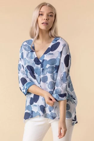 Roman Blue Abstract Spot Print Shirt 7 Roman Blue Abstract Spot Print Shirt - Image 5