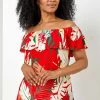 Roman Orange Petite Tropical Print Bardot Top 1 Roman Orange Petite Tropical Print Bardot Top -Roman Sales Shop unnamed file 7653