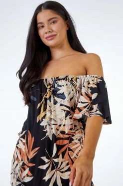 Roman Black Petite Tropical Print Buckle Detail Wrap Top 12 Roman Black Petite Tropical Print Buckle Detail Wrap Top -Roman Sales Shop unnamed file 7661