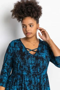 Roman Blue Curve Abstract Print Cross Detail Top 11 Roman Blue Curve Abstract Print Cross Detail Top -Roman Sales Shop unnamed file 7668