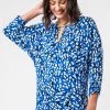 Roman Blue Abstract Spot Keyhole Detail Blouson Top 1 Roman Blue Abstract Spot Keyhole Detail Blouson Top -Roman Sales Shop unnamed file 7681