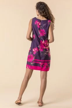 Roman Purple Floral Print Sleeveless Shift Dress 8 Roman Purple Floral Print Sleeveless Shift Dress -Roman Sales Shop unnamed file 769