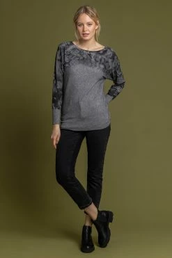 Roman Grey Shadow Floral Border Print Top 9 Roman Grey Shadow Floral Border Print Top -Roman Sales Shop unnamed file 7707