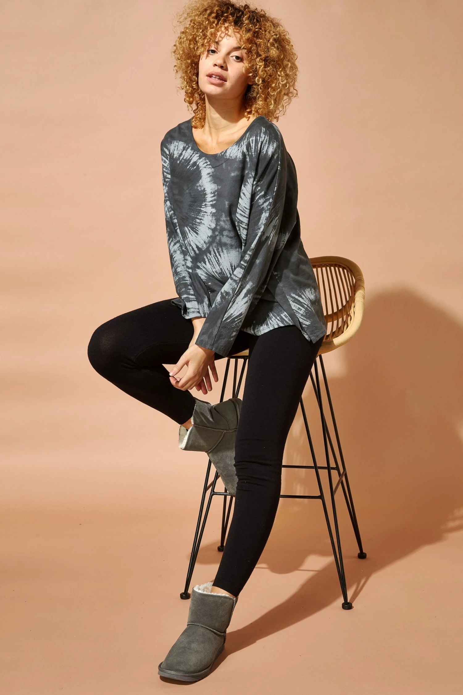 Roman Grey Tie Dye Print Top 4 Roman Grey Tie Dye Print Top - Image 2