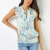 Roman White Ditsy Floral Print Shirred Blouson Hem Top 2 Roman White Ditsy Floral Print Shirred Blouson Hem Top -Roman Sales Shop unnamed file 7741
