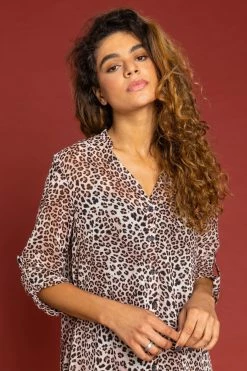 Roman Brown Animal Print Frill Neck Blouse 11 Roman Brown Animal Print Frill Neck Blouse -Roman Sales Shop unnamed file 7750