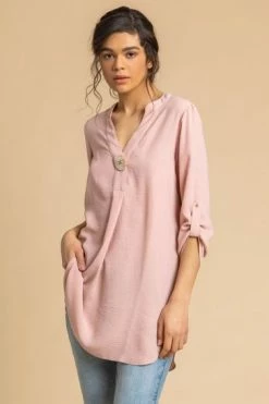 Roman Coral Pink Longline Button Detail Tunic Top 17 Roman Coral Pink Longline Button Detail Tunic Top -Roman Sales Shop unnamed file 7781