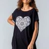 Roman Black One Size Henna Heart Print Lounge Top 2 Roman Black One Size Henna Heart Print Lounge Top -Roman Sales Shop unnamed file 7788