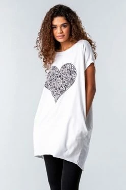 Roman Black One Size Henna Heart Print Lounge Top 17 Roman Black One Size Henna Heart Print Lounge Top -Roman Sales Shop unnamed file 7795