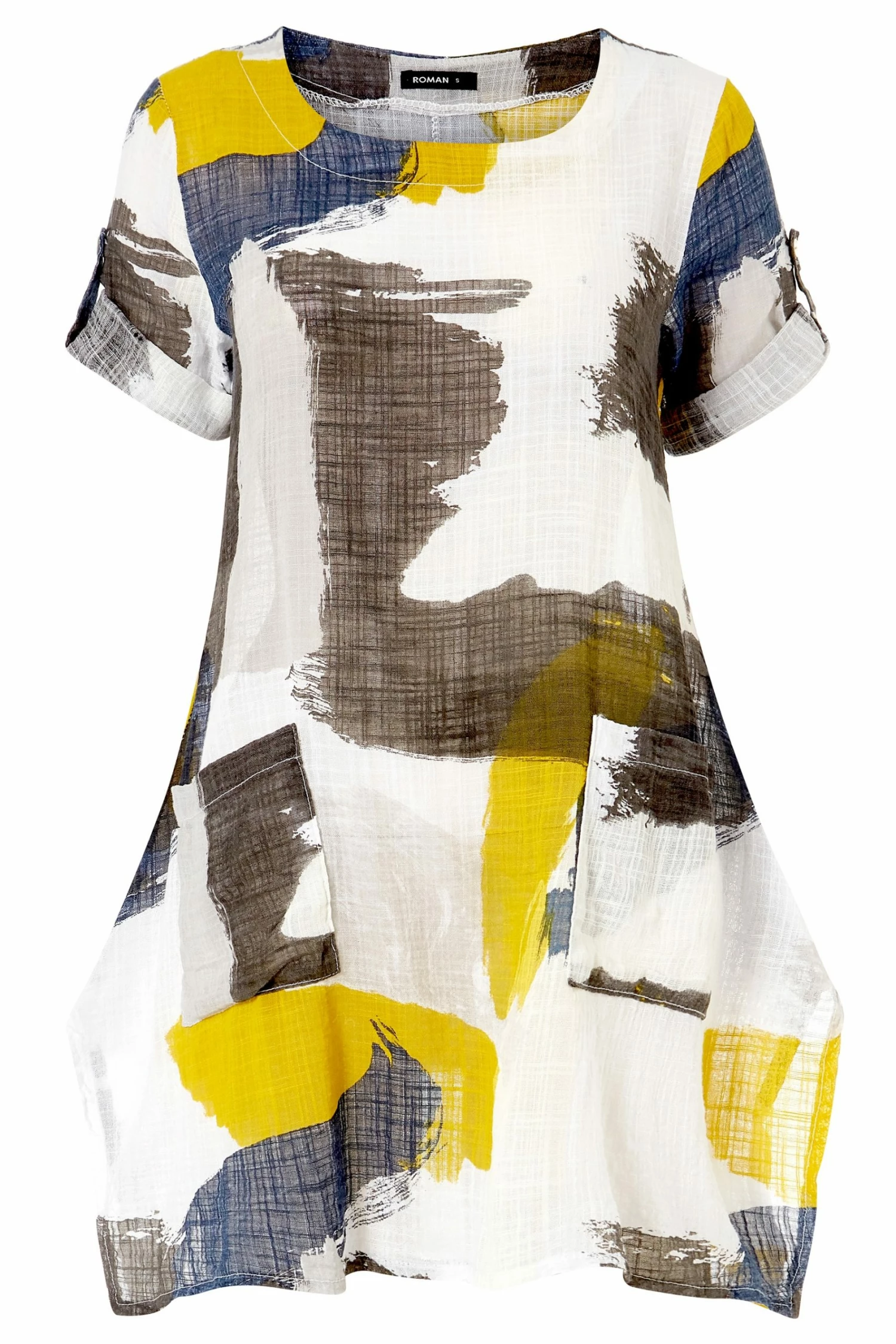 Roman Multi Abstract Print Longline Tunic Top 6 Roman Multi Abstract Print Longline Tunic Top - Image 4