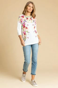 Roman White Floral Border Print Top 9 Roman White Floral Border Print Top -Roman Sales Shop unnamed file 7804