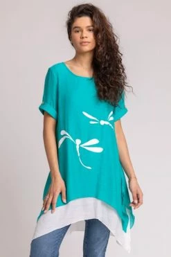 Roman Blue Dragonfly Print Asymmetric Tunic Top 12 Roman Blue Dragonfly Print Asymmetric Tunic Top -Roman Sales Shop unnamed file 7817