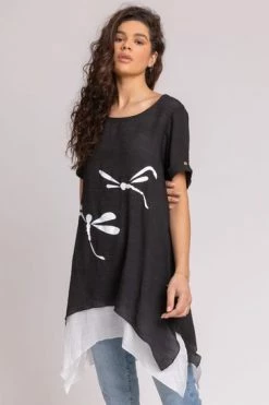 Roman Blue Dragonfly Print Asymmetric Tunic Top 13 Roman Blue Dragonfly Print Asymmetric Tunic Top -Roman Sales Shop unnamed file 7818