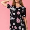 Roman Black Floral Print Swing Tunic Top 2 Roman Black Floral Print Swing Tunic Top -Roman Sales Shop unnamed file 7819