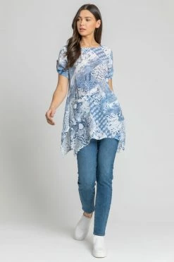 Roman Blue Patchwork Animal Hanky Hem Top 9 Roman Blue Patchwork Animal Hanky Hem Top -Roman Sales Shop unnamed file 7839