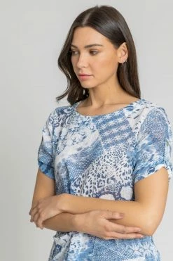 Roman Blue Patchwork Animal Hanky Hem Top 10 Roman Blue Patchwork Animal Hanky Hem Top -Roman Sales Shop unnamed file 7840