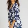 Roman Blue Contrast Palm Leaf Print Tunic Top 1 Roman Blue Contrast Palm Leaf Print Tunic Top -Roman Sales Shop unnamed file 7842