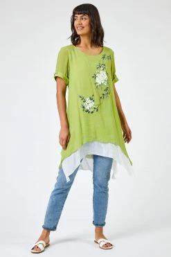 Roman Green Floral Print Asymmetric Tunic Top 10 Roman Green Floral Print Asymmetric Tunic Top -Roman Sales Shop unnamed file 7854