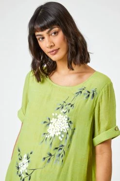 Roman Green Floral Print Asymmetric Tunic Top 11 Roman Green Floral Print Asymmetric Tunic Top -Roman Sales Shop unnamed file 7855