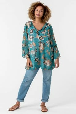 Roman Blue Curve Textured Spot Frill Detail Top 9 Roman Blue Curve Textured Spot Frill Detail Top -Roman Sales Shop unnamed file 7866