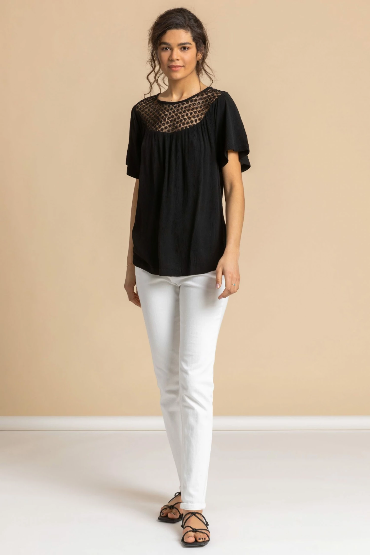 Roman Black Lace Panel Tunic Top 5 Roman Black Lace Panel Tunic Top - Image 3