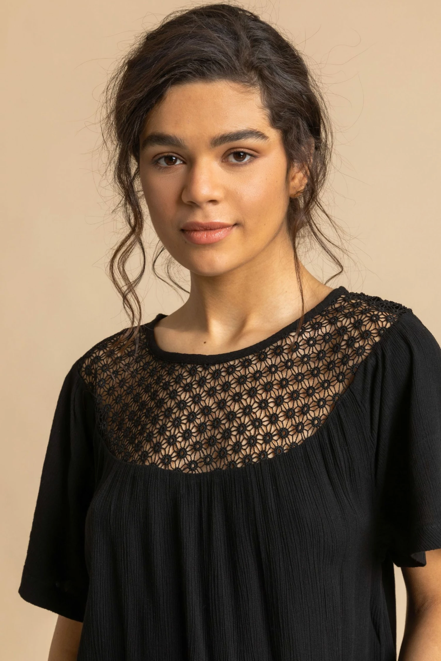 Roman Black Lace Panel Tunic Top 6 Roman Black Lace Panel Tunic Top - Image 4