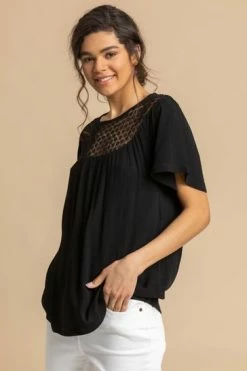 Roman Black Lace Panel Tunic Top 17 Roman Black Lace Panel Tunic Top -Roman Sales Shop unnamed file 7874