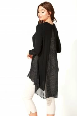 Roman Black Chiffon Detail Dipped Hem Top 10 Roman Black Chiffon Detail Dipped Hem Top -Roman Sales Shop unnamed file 7882