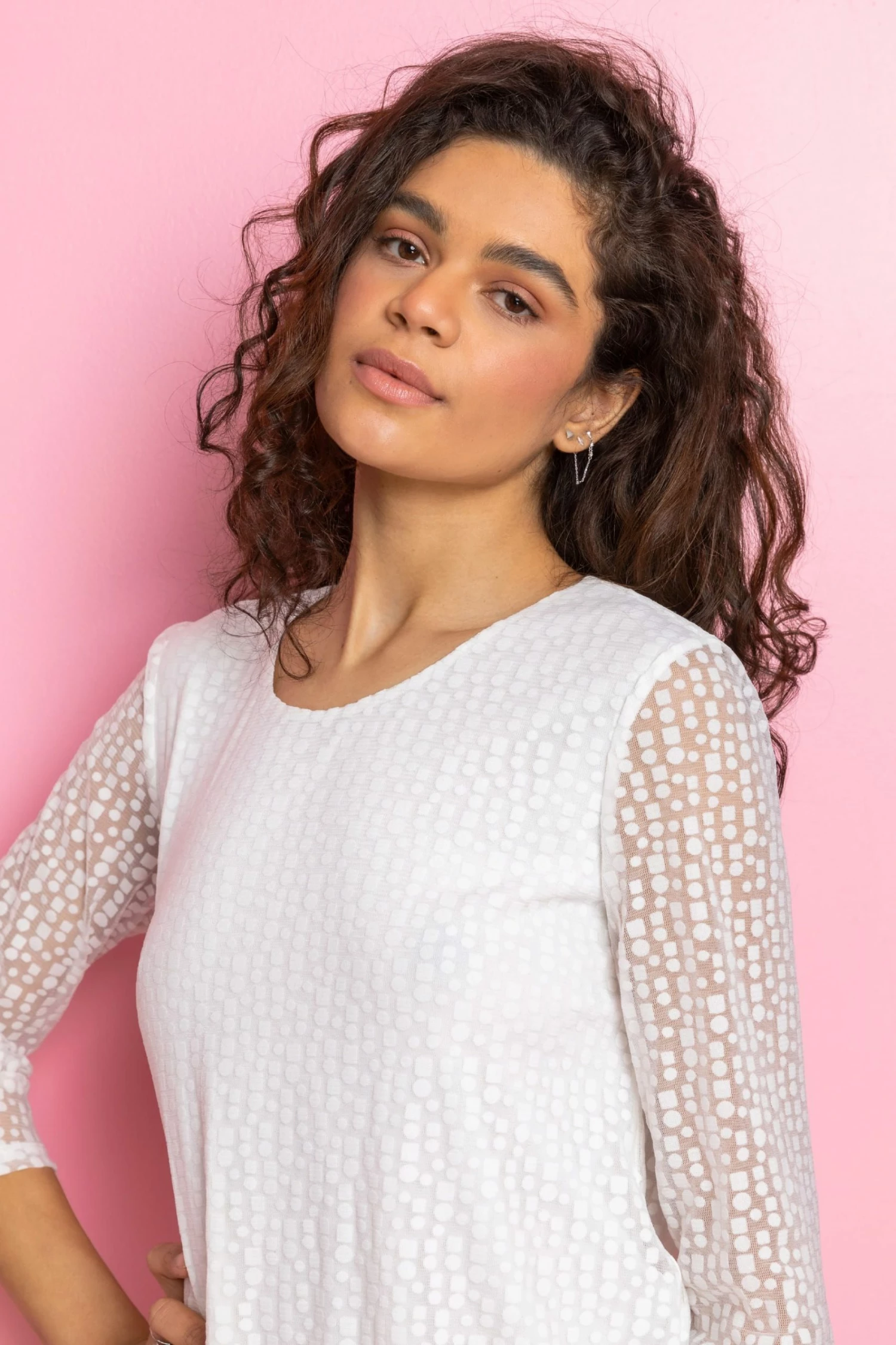 Roman White Burnout Spot Print Asymmetric Top 6 Roman White Burnout Spot Print Asymmetric Top - Image 4