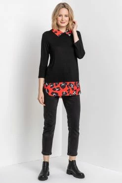Roman Red Contrast Detail Animal Print Top 12 Roman Red Contrast Detail Animal Print Top -Roman Sales Shop unnamed file 7893